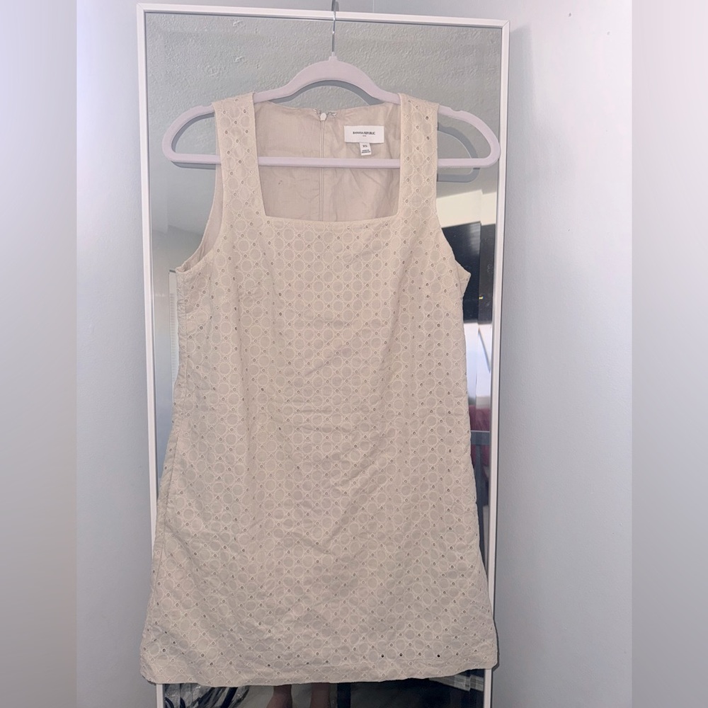 Banana Republic Cream Eyelet Sleeveless Tunic Dress
